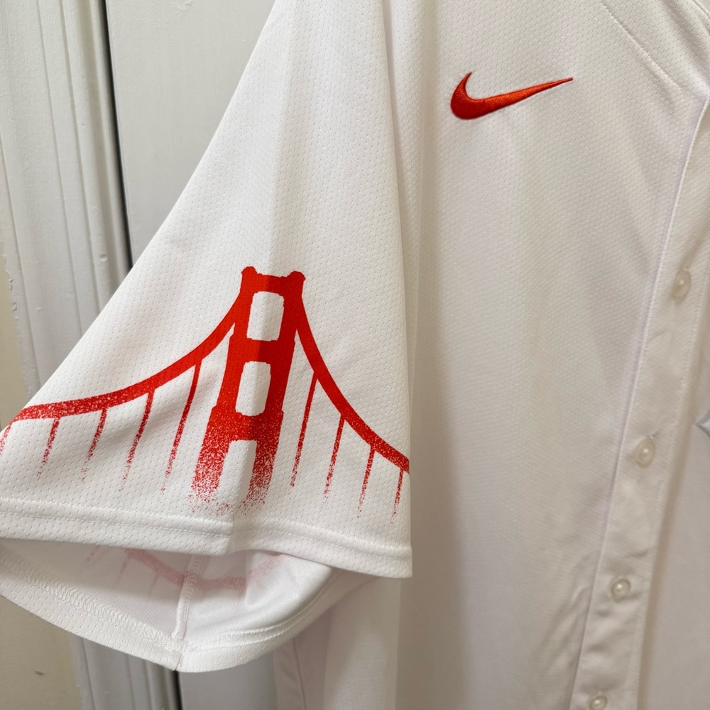 Nike White and Orange City Connect SF Giants Baseball Jersey - Picture 2 of 6